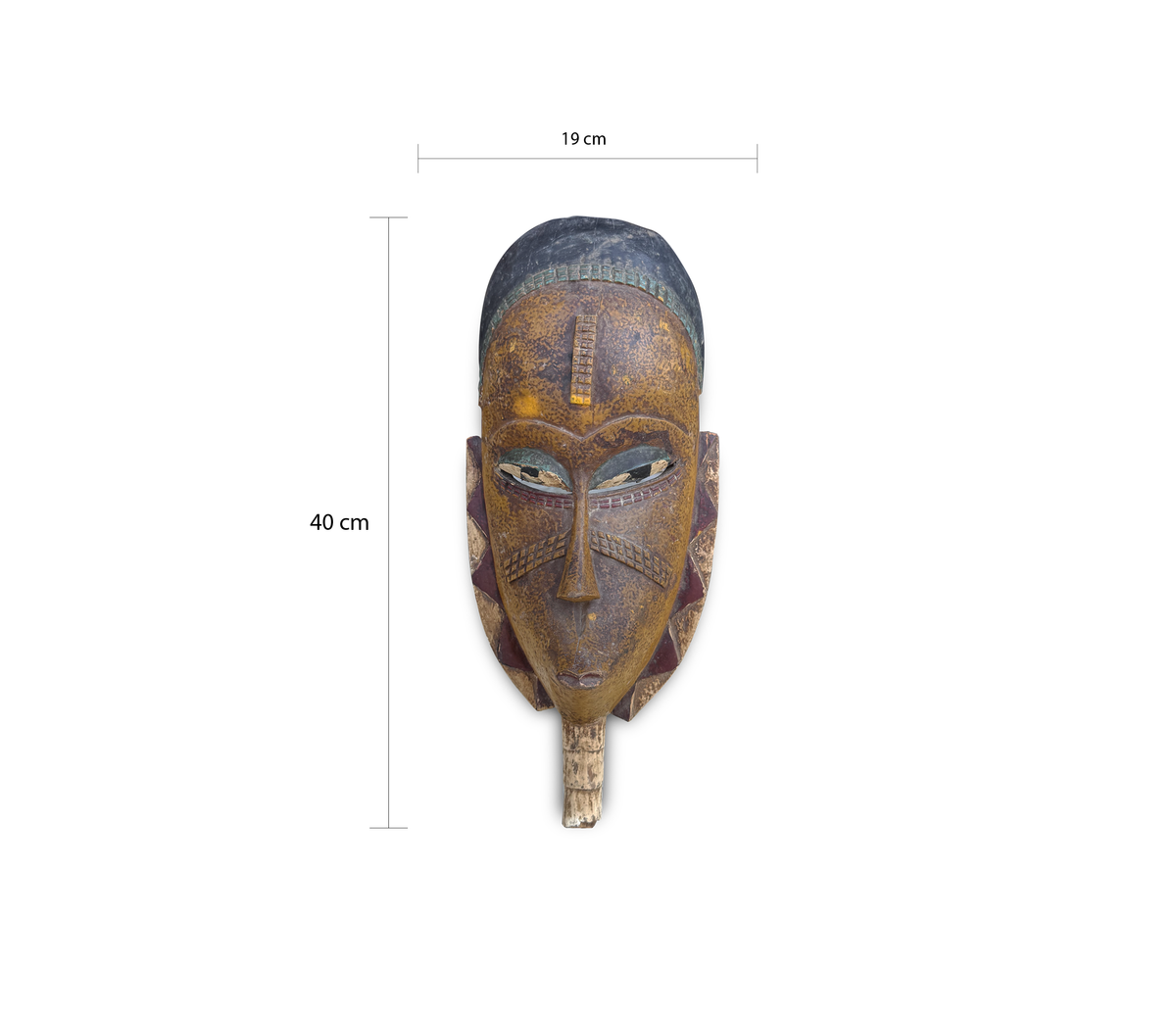 African Carved Wooden Mask  Baule Style