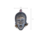 African Tribal Mask Chokwe Style, Wood & Fiber