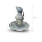 Persian Engraved Red Copper Ewer & Basin, Qajar Style