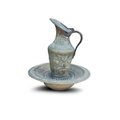 Persian Engraved Red Copper Ewer & Basin, Qajar Style