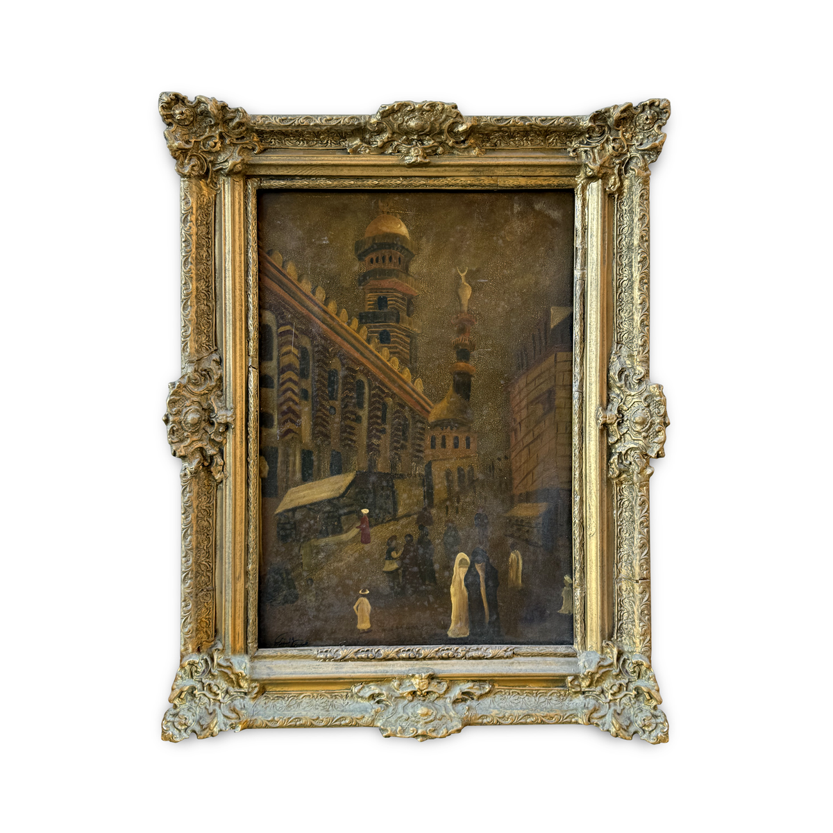 Qais Al Sindy Old Damascus Street Scene | Oil on Canvas