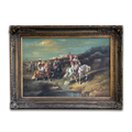 Orientalist Equestrian Oil Painting Mounted Horsemen, 90 × 60 cm