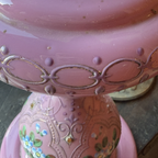 Antique Pink Opaline Glass Oil Lamp c. 1880/1900