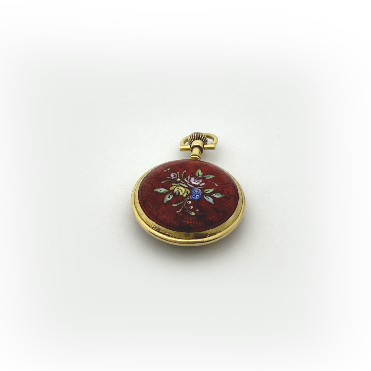 Vintage Atlantis 18K Gold & Enamel Lady's Pendant Watch, c. 1950s/1960s