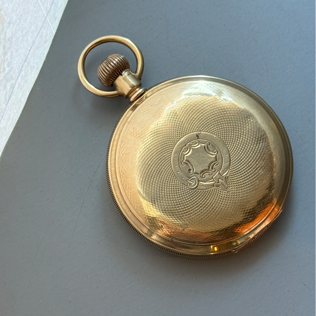 Antique Waltham Traveler 14K Gold Hunter Pocket Watch c.1910s