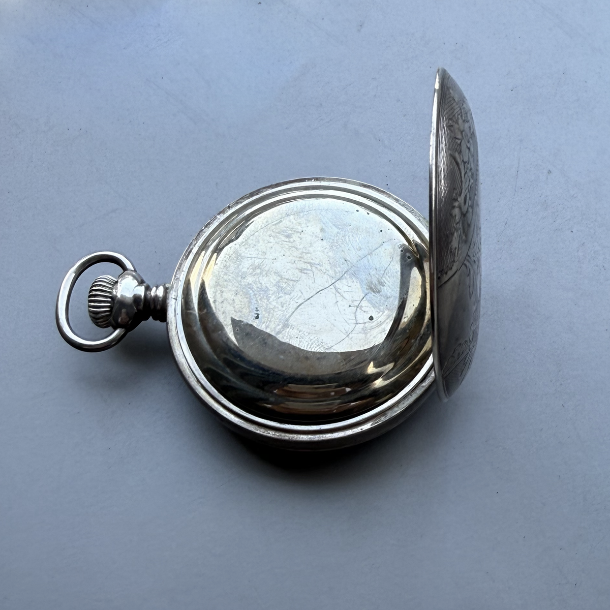 Antique Elgin Sterling Silver Full Hunter Pocket Watch, USA, c.1904