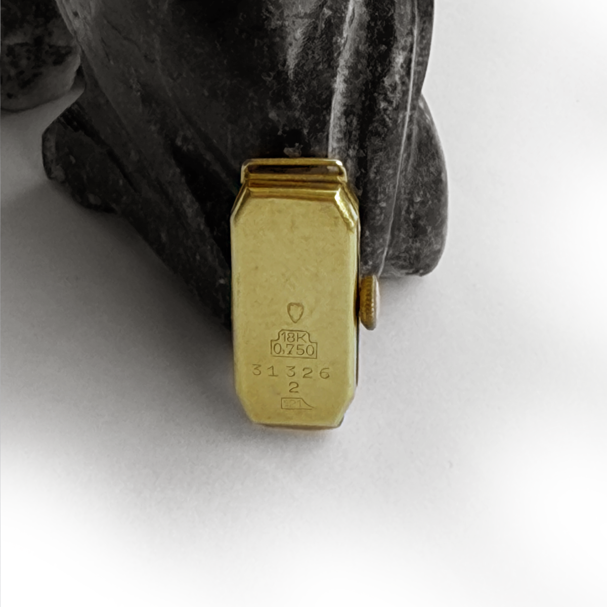 Vintage 18K Gold Rectangular Ladies’ Mechanical Watc