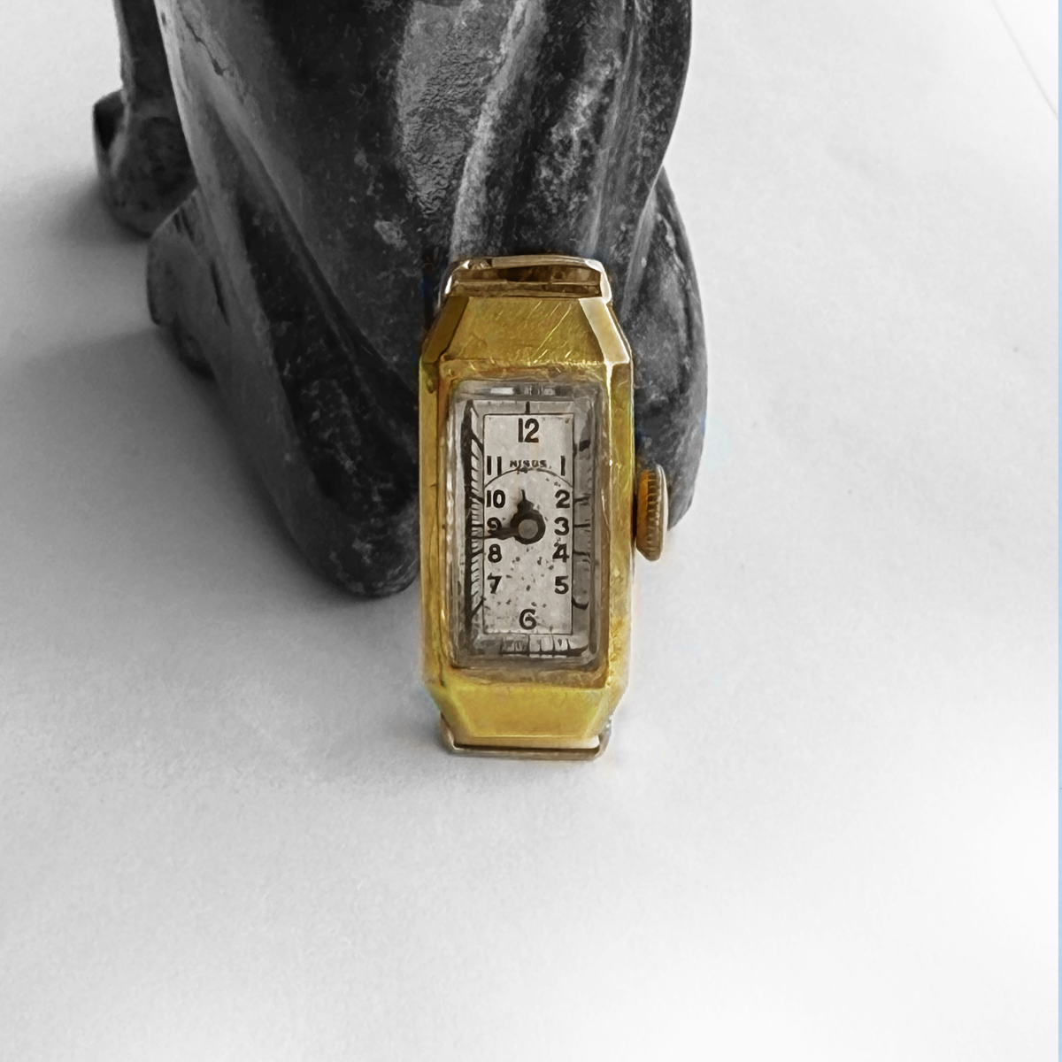 Vintage 18K Gold Rectangular Ladies’ Mechanical Watc