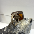 Natural Baltic Amber & Sterling Silver Statement Ring