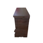 Antique Syrian walnut chest, side view