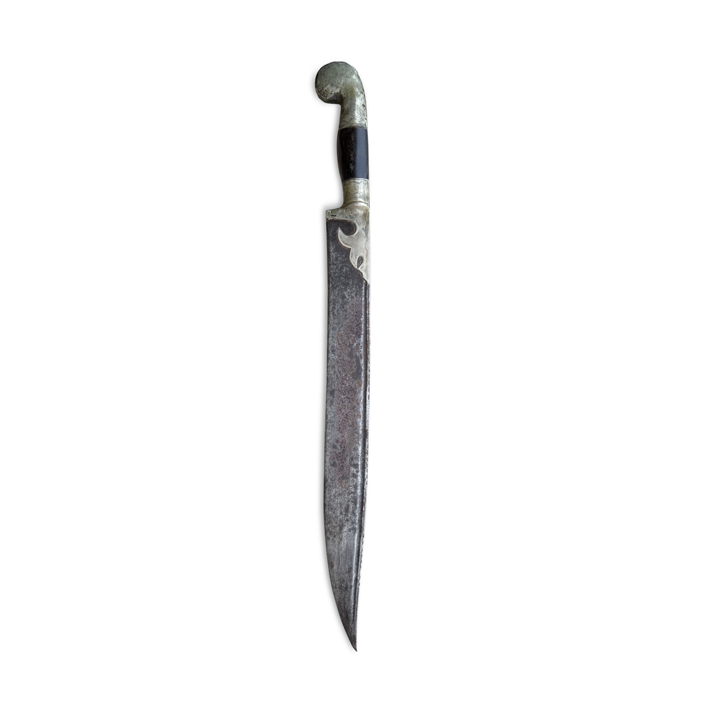 Antique Levantine Ottoman Period Knife with French Inscribed Blade & Scabbard, c. 1880–1920