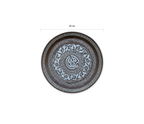 Antique Damascene Brass Tray with Arabic Calligraphy