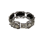 830 Silver Koi & Lotus Panel Bracelet Scandinavian, Early 20th C.