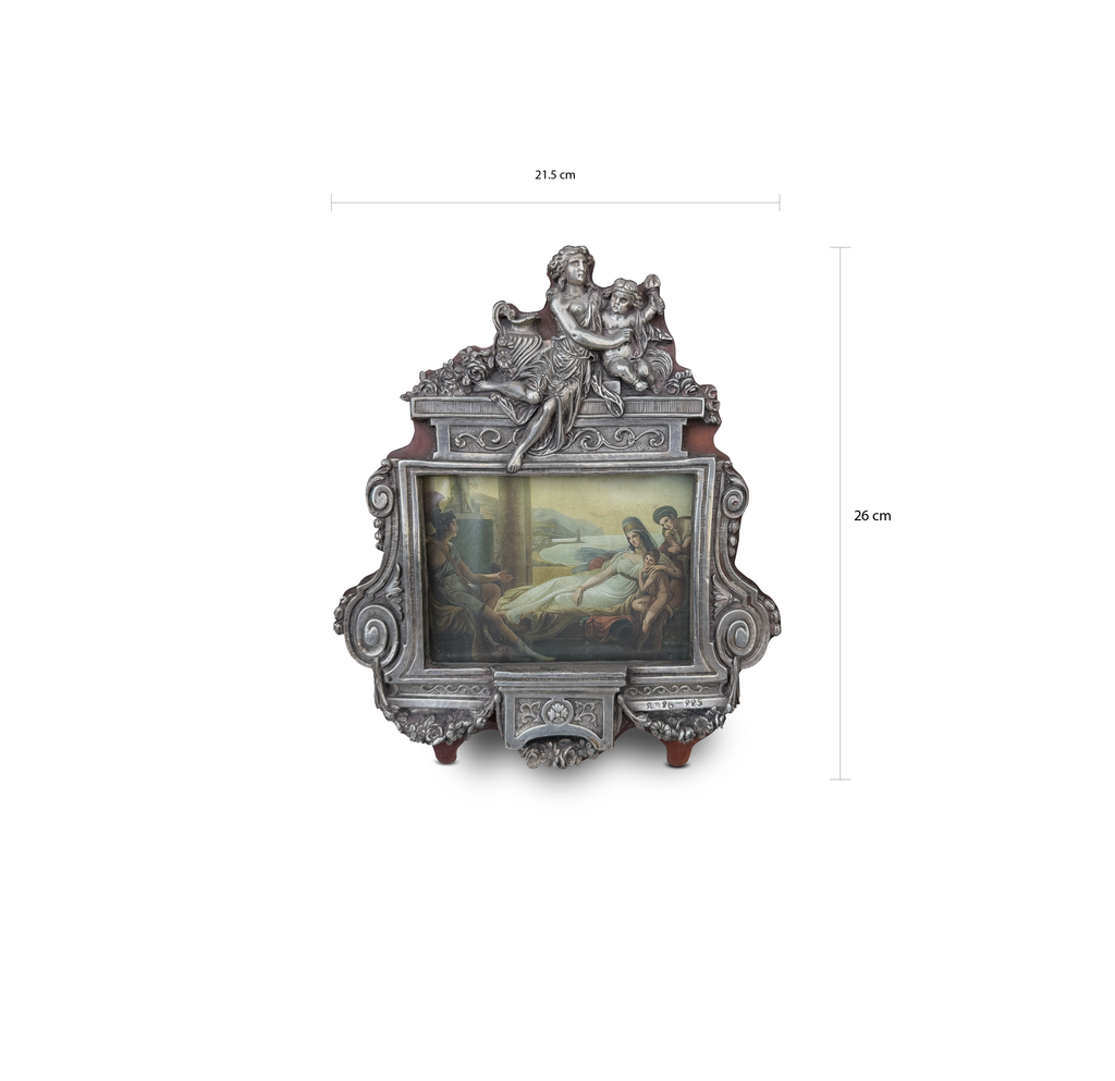 Picture Frame Ornate 925 Sterling Silver Figural Classical Revival