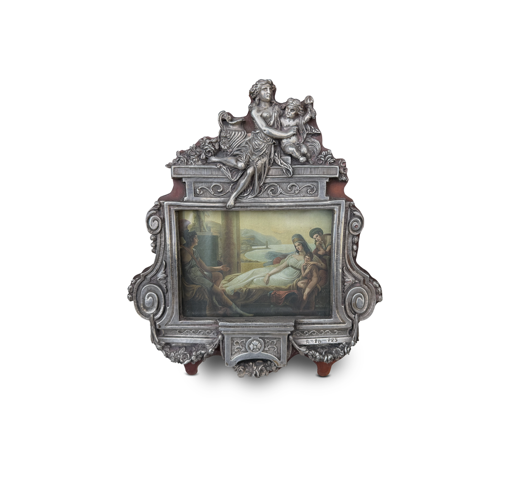 Picture Frame Ornate 925 Sterling Silver Figural Classical Revival
