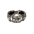 830 Silver Koi & Lotus Panel Bracelet Scandinavian, Early 20th C.