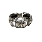 830 Silver Koi & Lotus Panel Bracelet Scandinavian, Early 20th C.