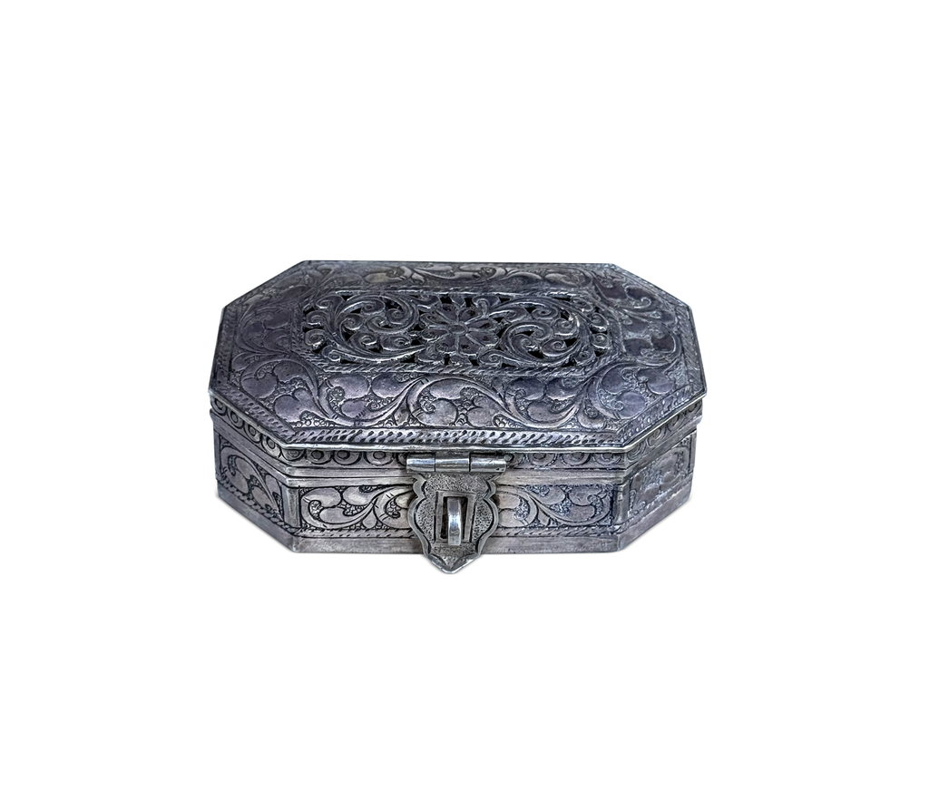 Antique 800 Silver Hand Chased & Pierced Object, c. 1920–1950