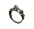 Vintage Middle Eastern Sterling Silver Floral Hinged Bracelet