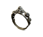 Vintage Middle Eastern Sterling Silver Floral Hinged Bracelet