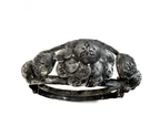 Vintage Middle Eastern Sterling Silver Floral Hinged Bracelet
