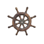 Wooden Ship’s Wheel with Brass Fittings
