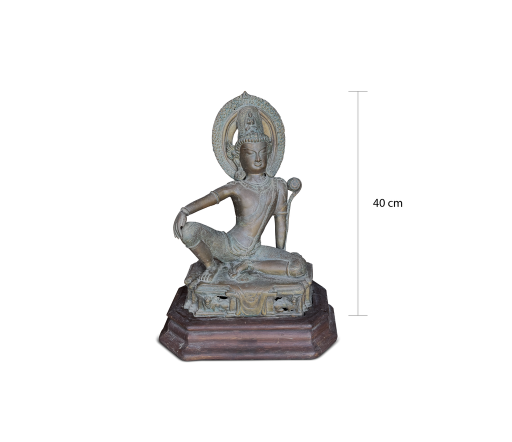 Antique Bronze Avalokiteshvara (Lokeshvara) Bodhisattva Pala Inspired Himalayan / North Indian Tradition