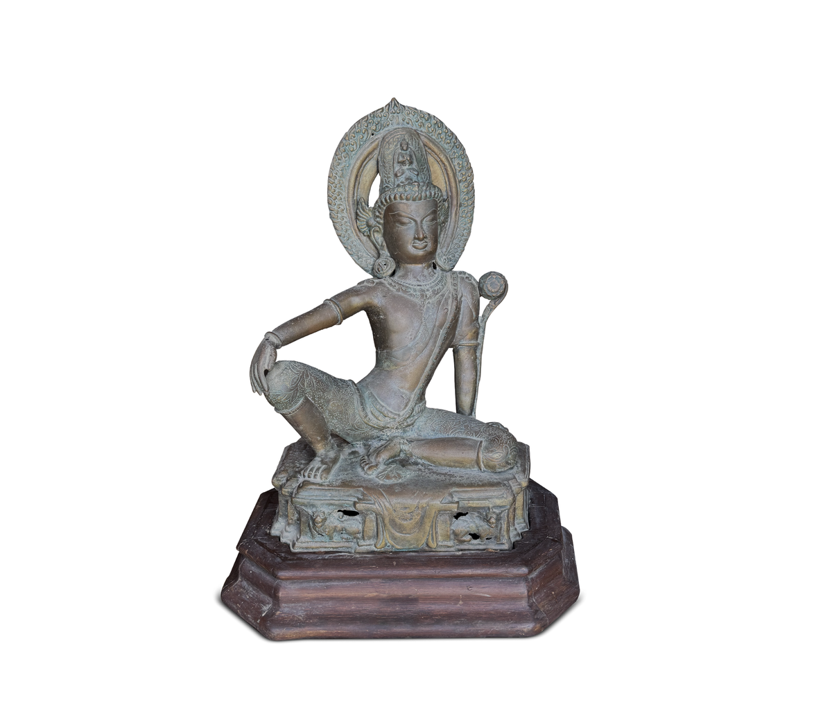 Antique Bronze Avalokiteshvara (Lokeshvara) Bodhisattva Pala Inspired Himalayan / North Indian Tradition