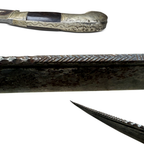 Antique Levantine Ottoman Period Knife with French Inscribed Blade & Scabbard, c. 1880–1920