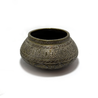 Mamluk Brass Bowl with Silver Inlay and Arabic Calligraphy