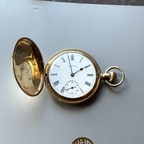 Antique Waltham Traveler 14K Gold Hunter Pocket Watch c.1910s