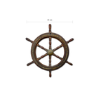 Large Wooden Ship’s Wheel with Brass Fittings