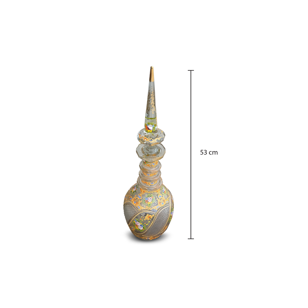 Antique Bohemian Persian Market Enamel & Gilt Glass Decanter