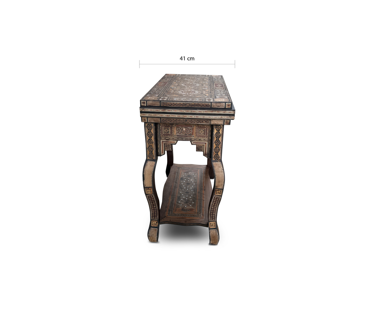 Antique Syrian Damascus Marquetry & Mother of Pearl Multi Game Table Early 20th Century